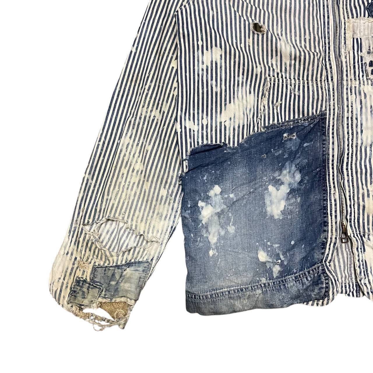 Japanese Brand Vintage Aozora Blue Heaven Thrashed Striped lgb hysterics Size US L / EU 52-54 / 3 - 3 Thumbnail