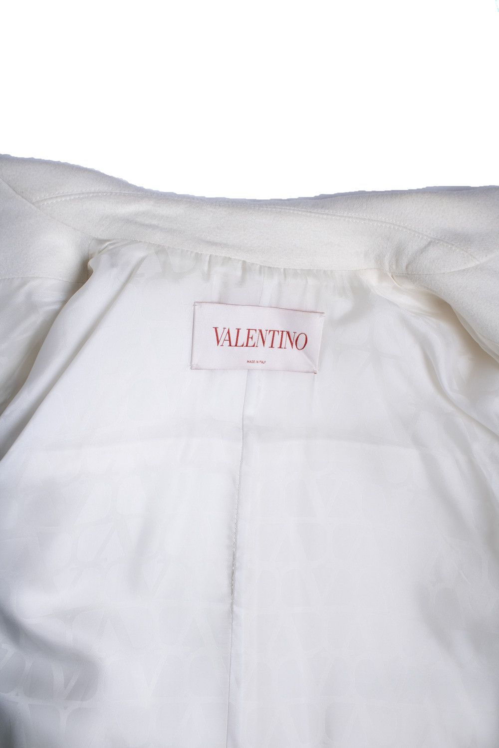 Valentino Valentino, V logo wool and cashmere coat in white Size M / US 6-8 / IT 42-44 - 10 Thumbnail
