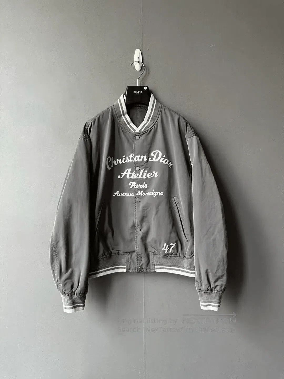 Dior Dior Logo Baseball Jacket in Gray. Size US XL / EU 56 / 4 - 1 Thumbnail