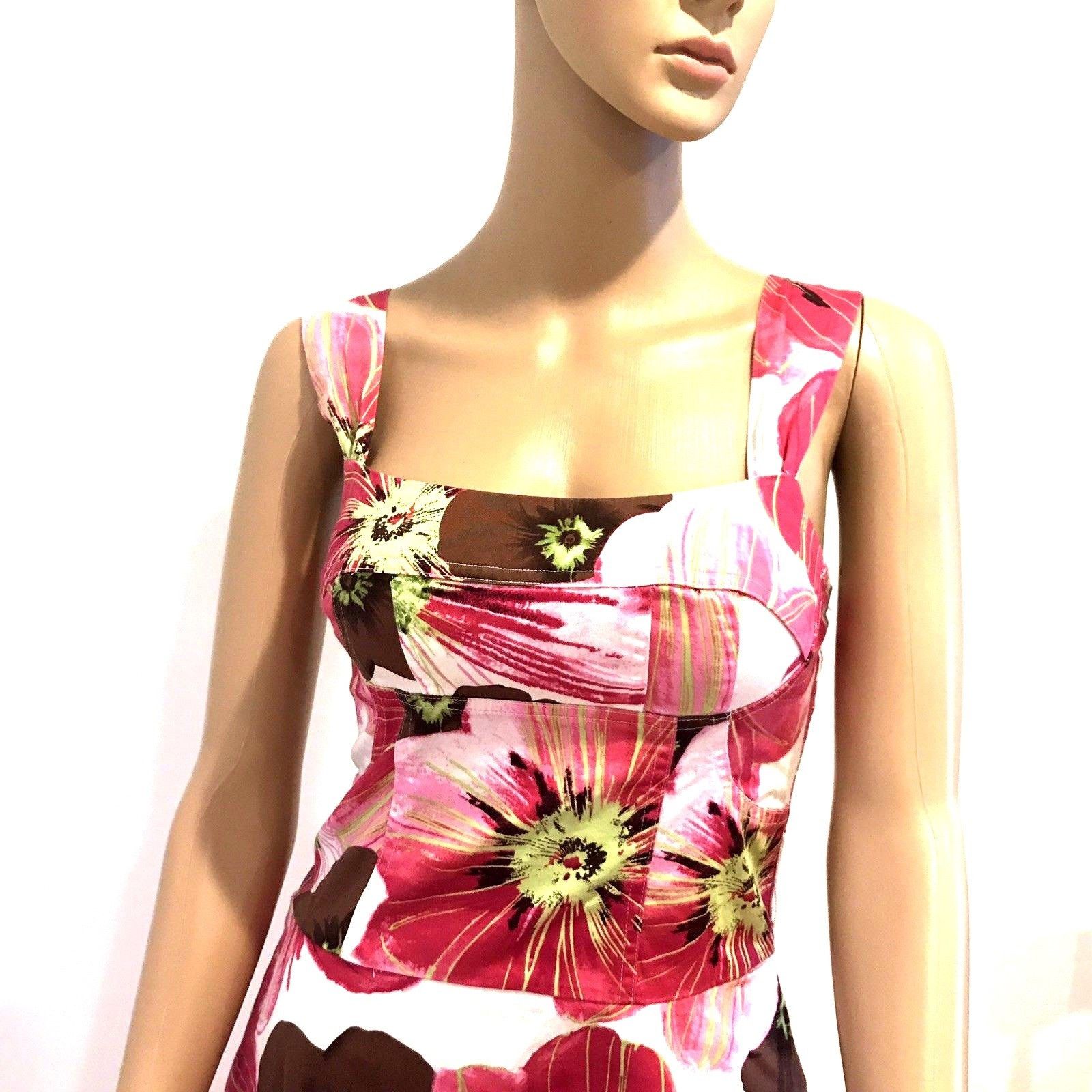Vintage Candies Pink Floral Fit Flare Skater Midi Dress Sz 3 Pockets Size ONE SIZE - 3 Thumbnail
