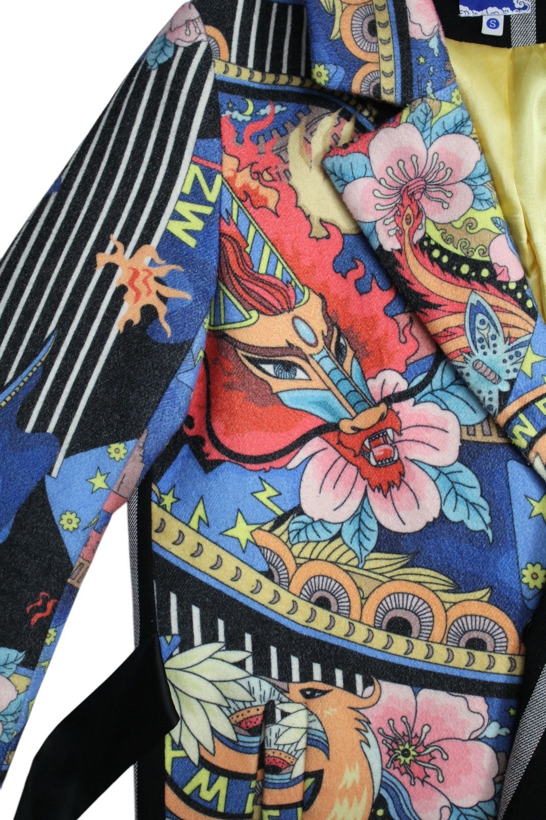 Japanese Brand DRAGON & FLOWER STRIPED LONG COAT Size S / US 4 / IT 40 - 9 Thumbnail