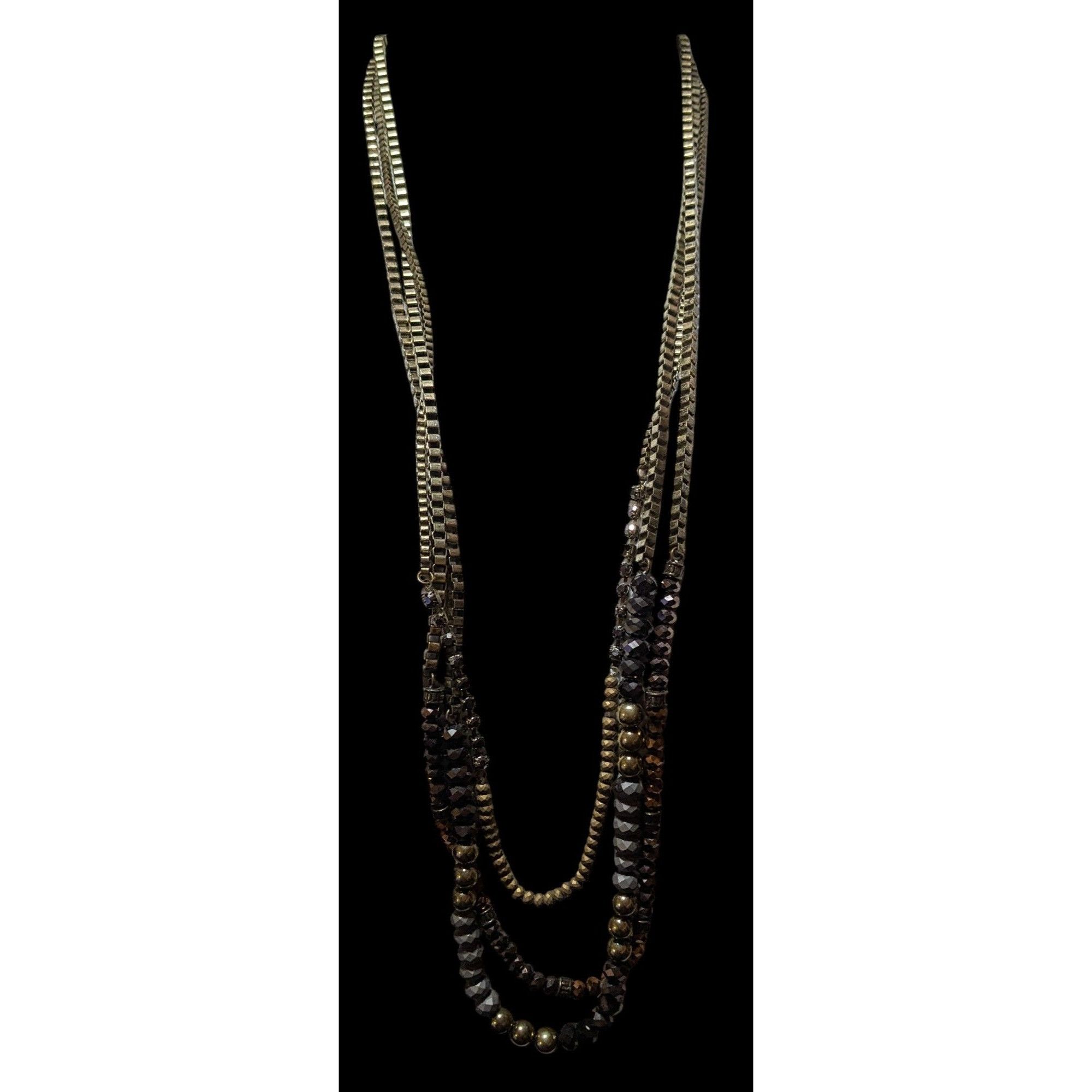 Other Multilayer Glam Box Link Beaded Statement Necklace Size ONE SIZE - 1 Thumbnail