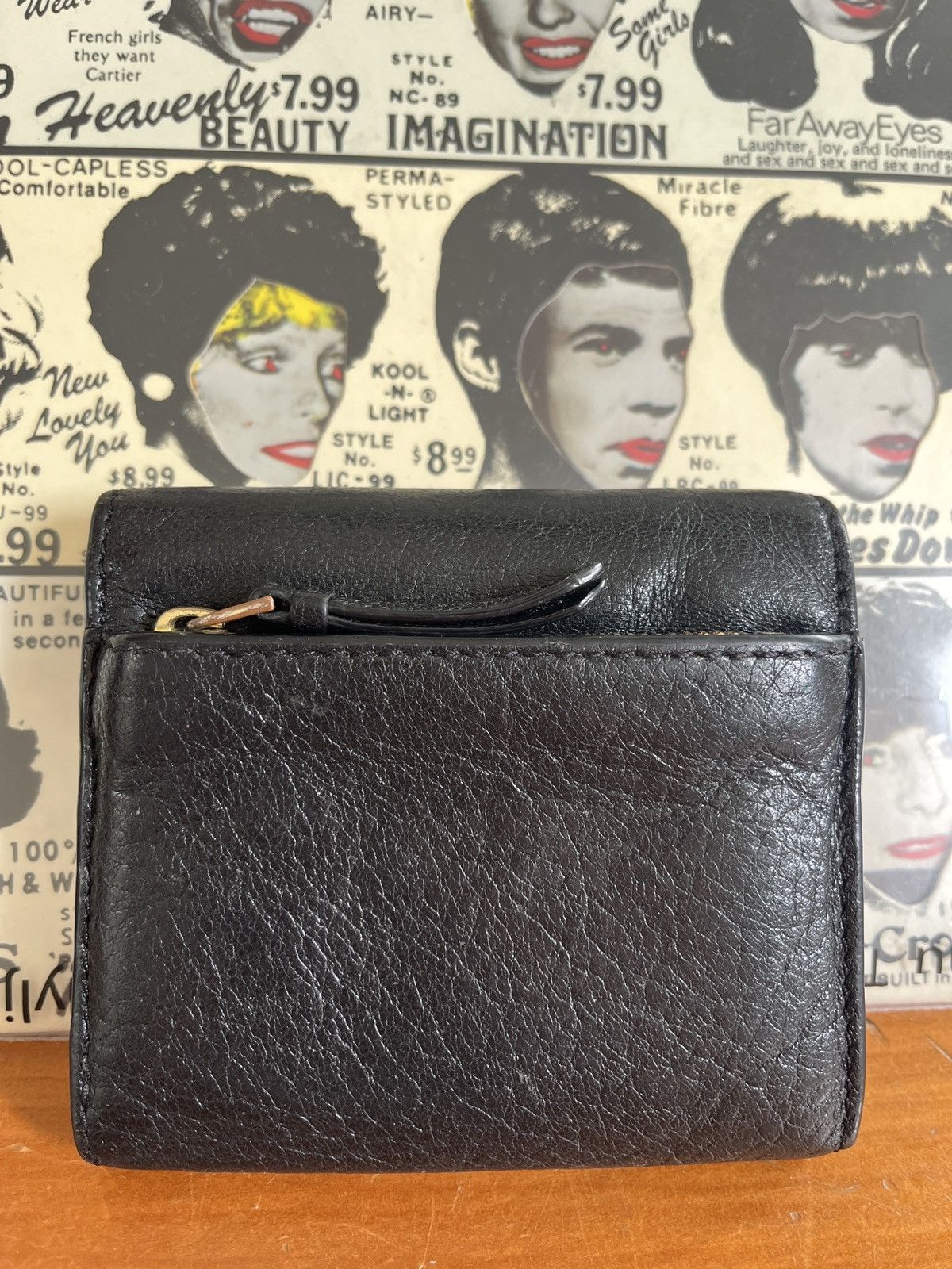 Tory Burch Tory Burch Black Pebbled Logo Jacquard Linied Bifold Wallet Size ONE SIZE - 2 Thumbnail