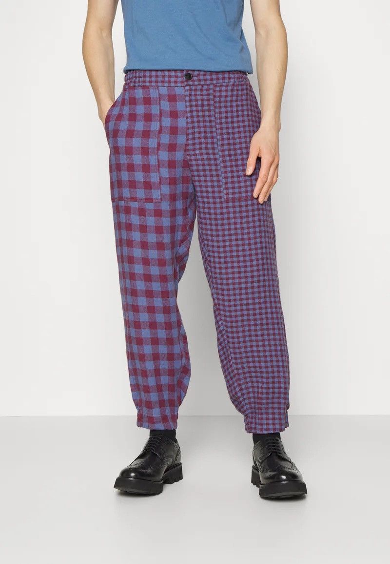 Henrik Vibskov !DS! SS22 Henrik Vibskov Mads Purple Checks Casual Pants Size US 32 / EU 48 - 3 Thumbnail