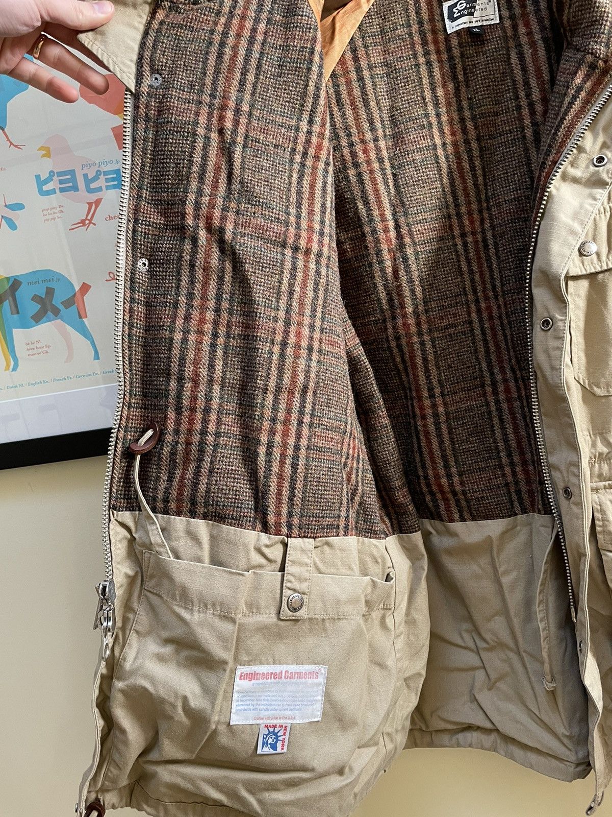 Engineered Garments FINAL DROP Engineered Garments Wool Tweed Lining Parka Size US XL / EU 56 / 4 - 6 Thumbnail