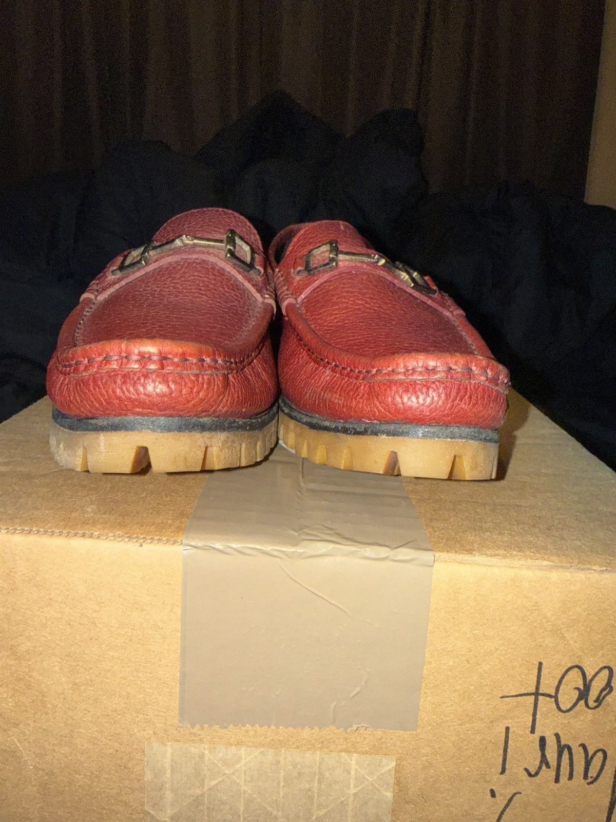Gucci Gucci Red horsebit Leather Loafers m9 vibram sole Size US 9 / EU 42 - 10 Thumbnail