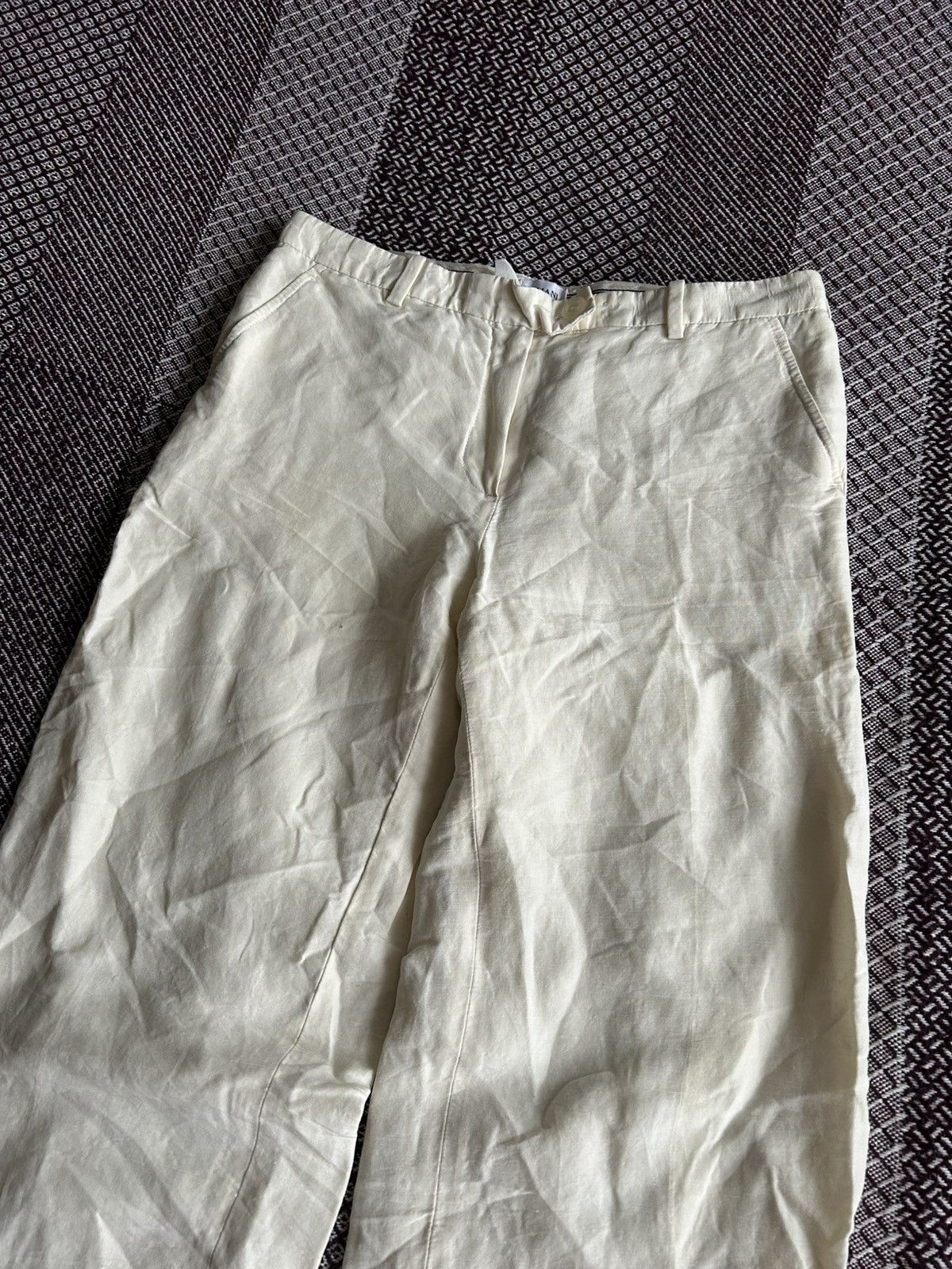 Armani Collezioni Vintage Armani Collezioni Linen Pants Solid Style Size 40 Size 27" / US 4 / IT 40 - 7 Thumbnail