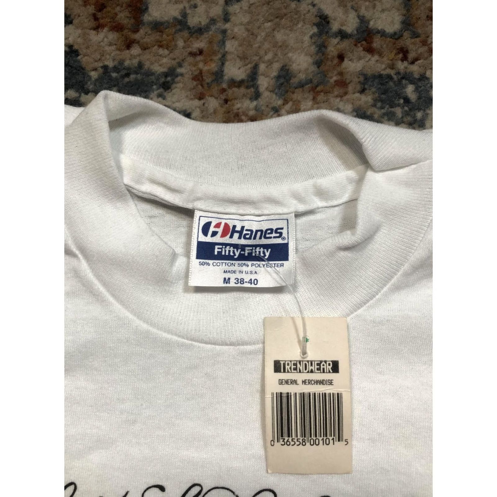 Hanes VINTAGE Hanes Shirt Mens M White United We Stand USA 90s Patriotic Military Crew Neck Short Sleeve Graphic Print Mens Size US M / EU 48-50 / 2 - 7 Thumbnail