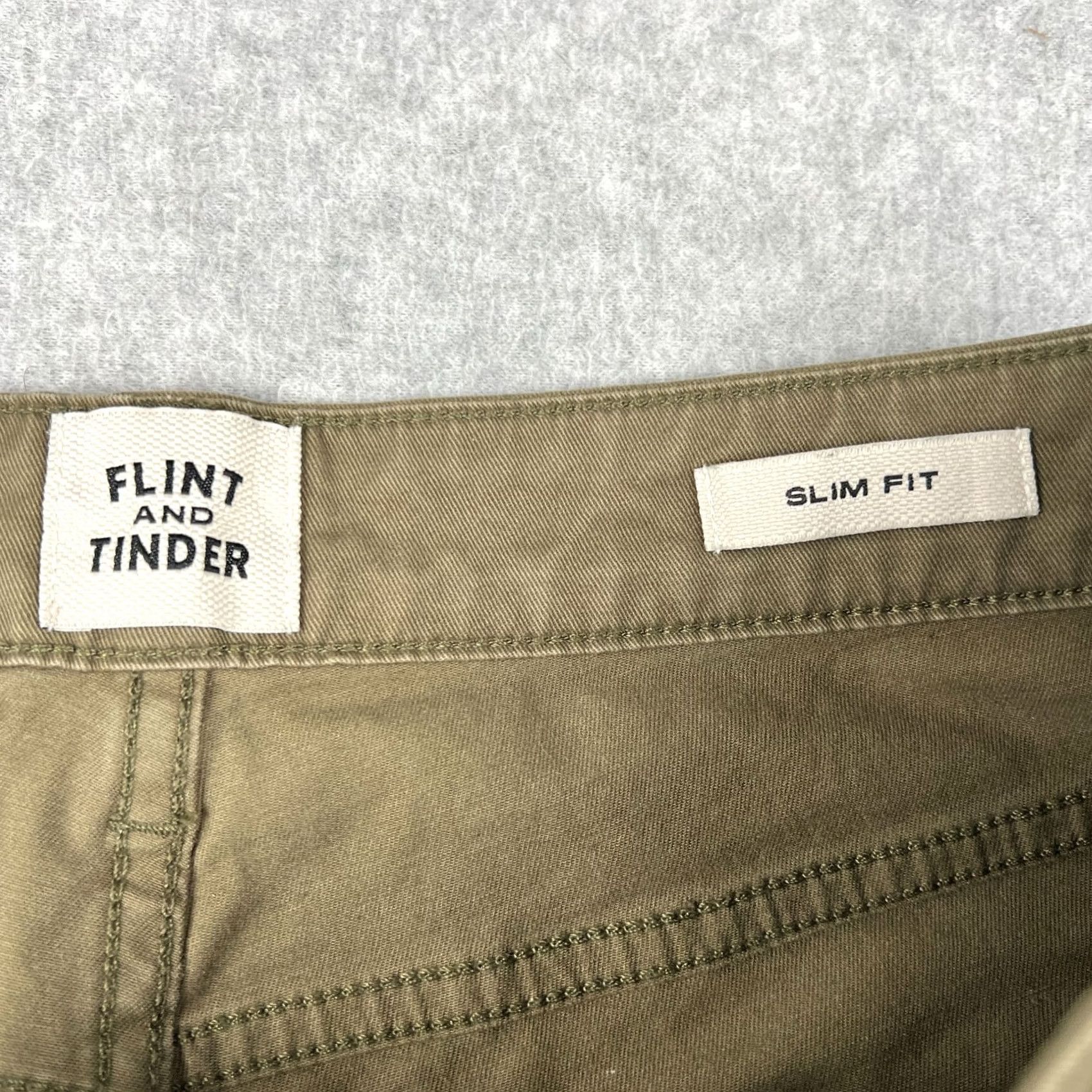 Flint And Tinder Flint & Tinder Slim Fit 365 Pants Stretch Chino Green Huckberry 31x30 Mens Size US 31 - 3 Thumbnail
