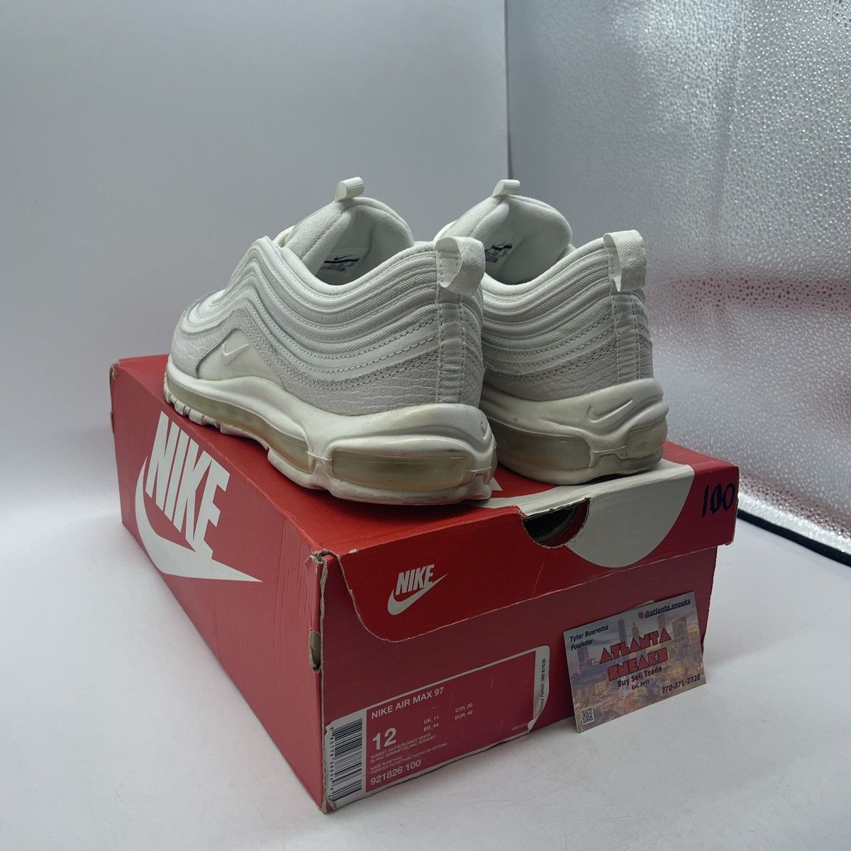 Nike Air max 97 summit white Size US 12 / EU 45 - 4 Thumbnail