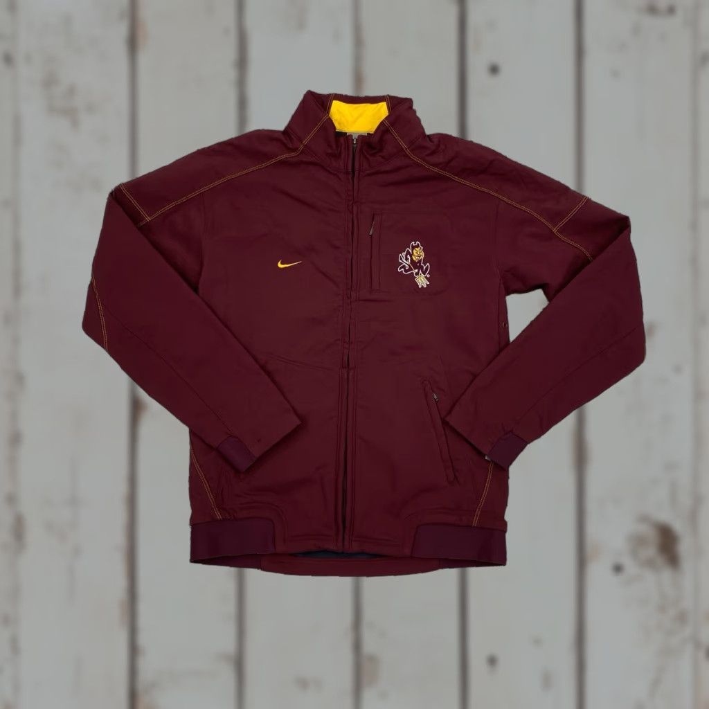 Nike VINTAGE Nike Team Jacket Womens S Full Zip Maroon Red/Arizona State Sun Devils Classic Outdoor Sports Size S / US 4 / IT 40 - 1 Thumbnail