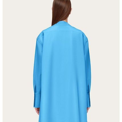 Salvatore Ferragamo o1s1rm0126 Shirt Dress in Sky Blue Size M / US 6-8 / IT 42-44 - 3 Thumbnail