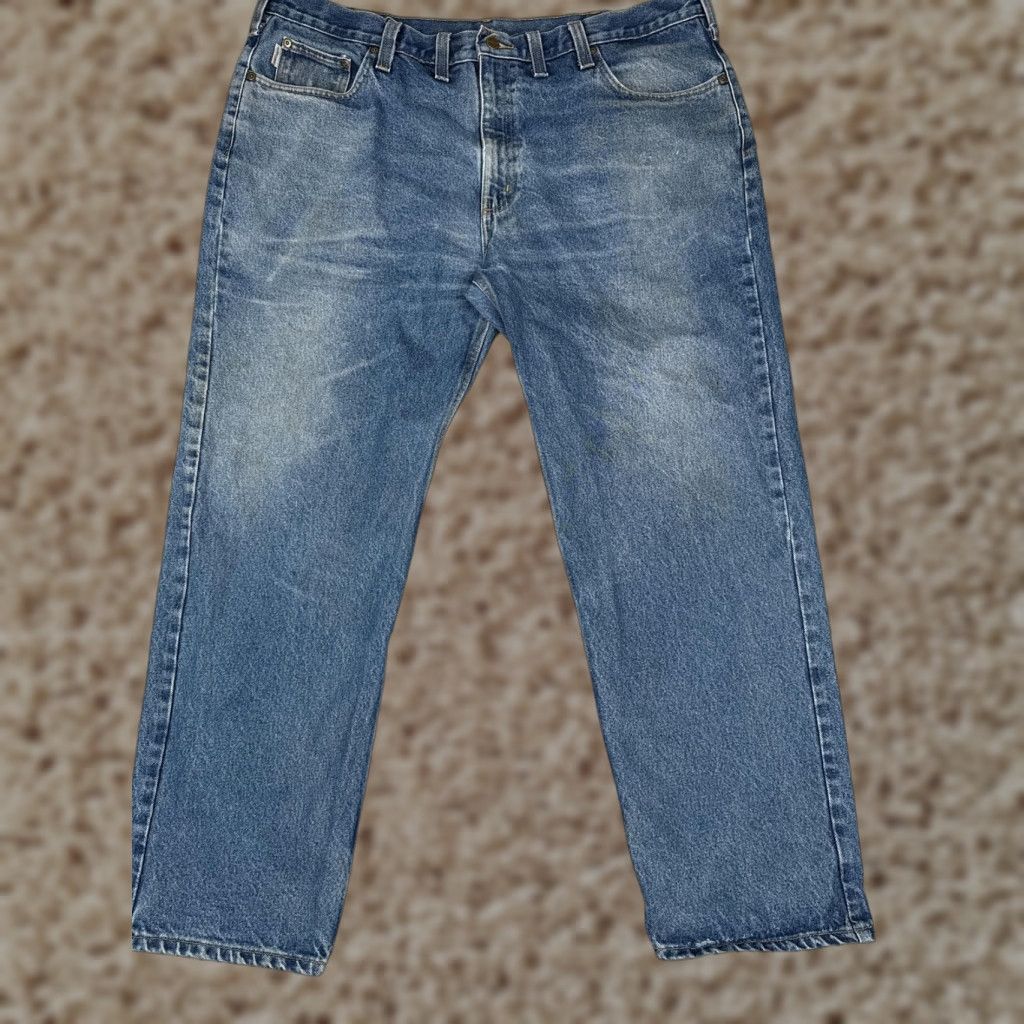 Carhartt VINTAGE Carhartt Jeans Mens 44x32 Blue Relaxed Straight Leg Workwear Medium Wash Size US 44 / EU 60 - 1 Thumbnail