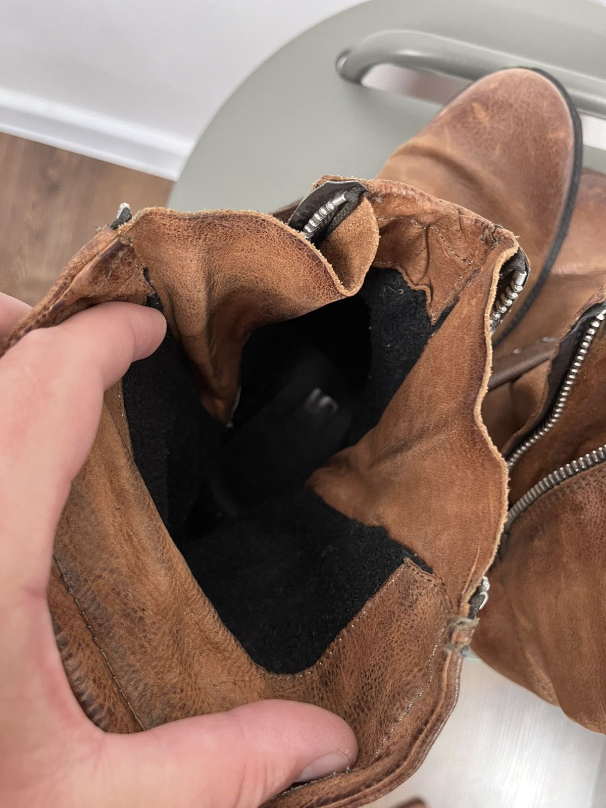 Other Avant-Garde Brown Leather Boots With Double Zip And Straps Size US 6 / IT 36 - 19 Thumbnail