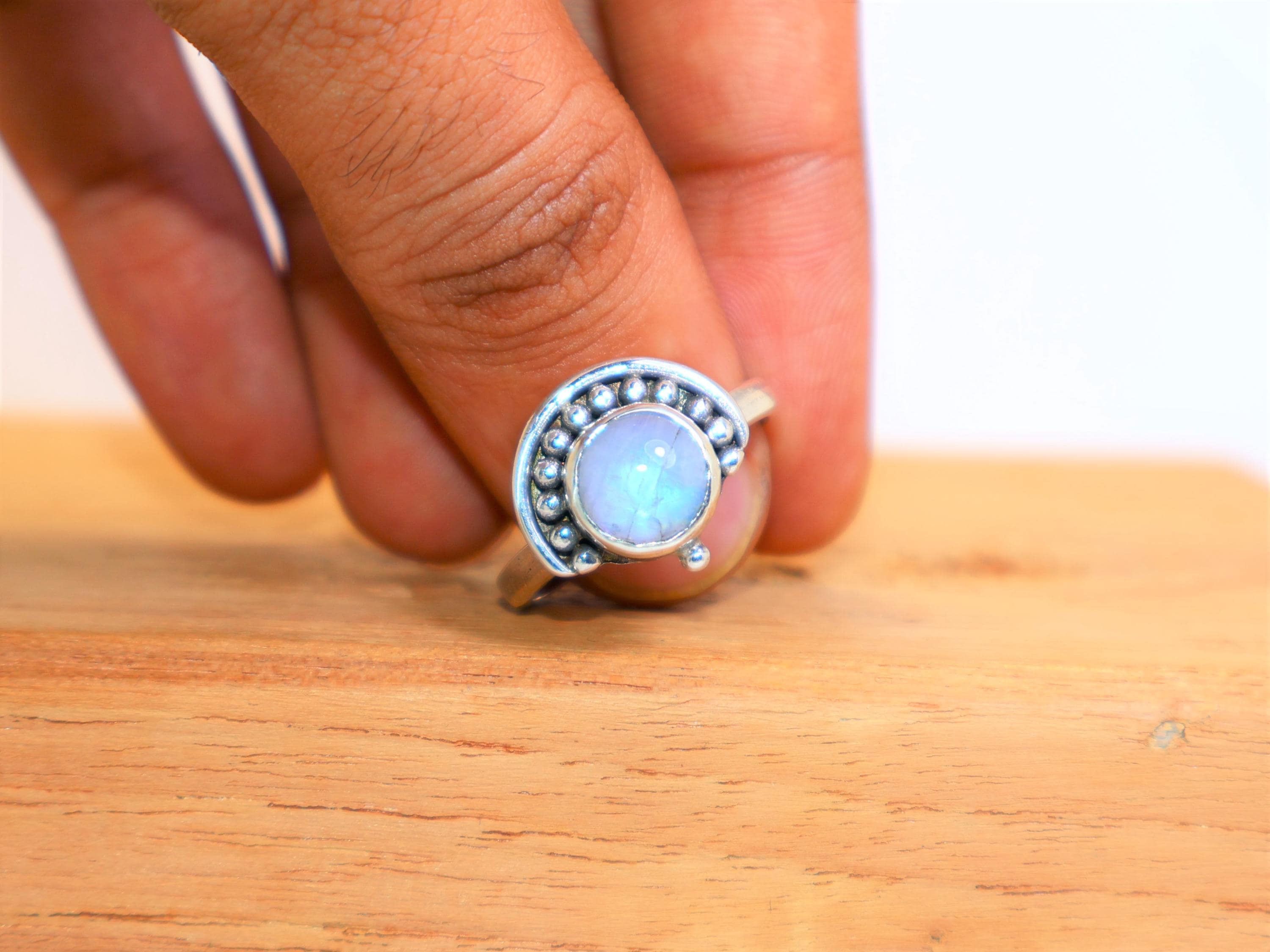 Handmade Moonstone Ring, Handmade Ring, 925 Sterling Silver Ring, Size ONE SIZE - 9 Thumbnail