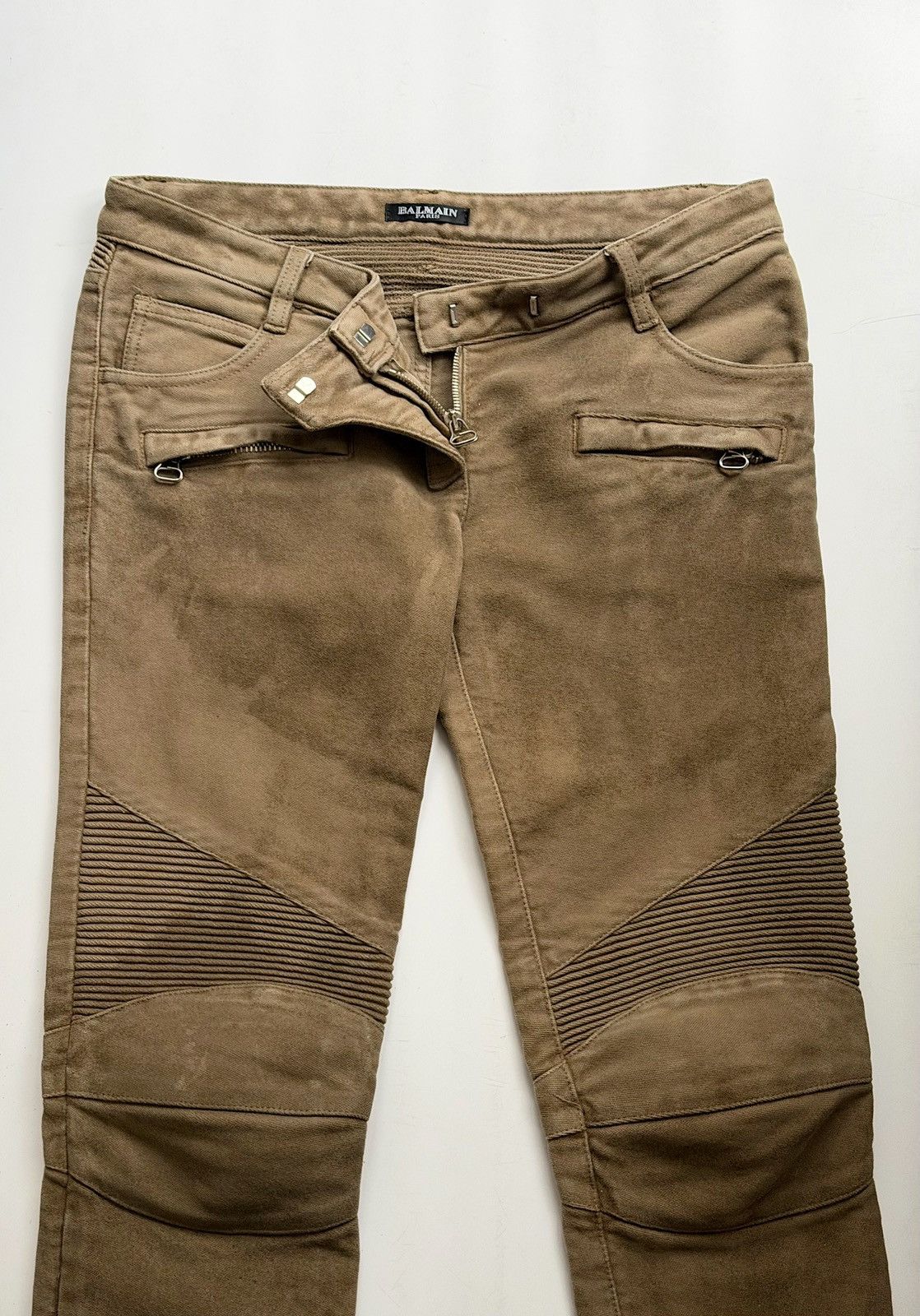 Balmain BALMAIN Decarnin SS 2010 Wax ‘Stain’ Biker Denim Zip Jeans Size US 28 / EU 44 - 16 Thumbnail