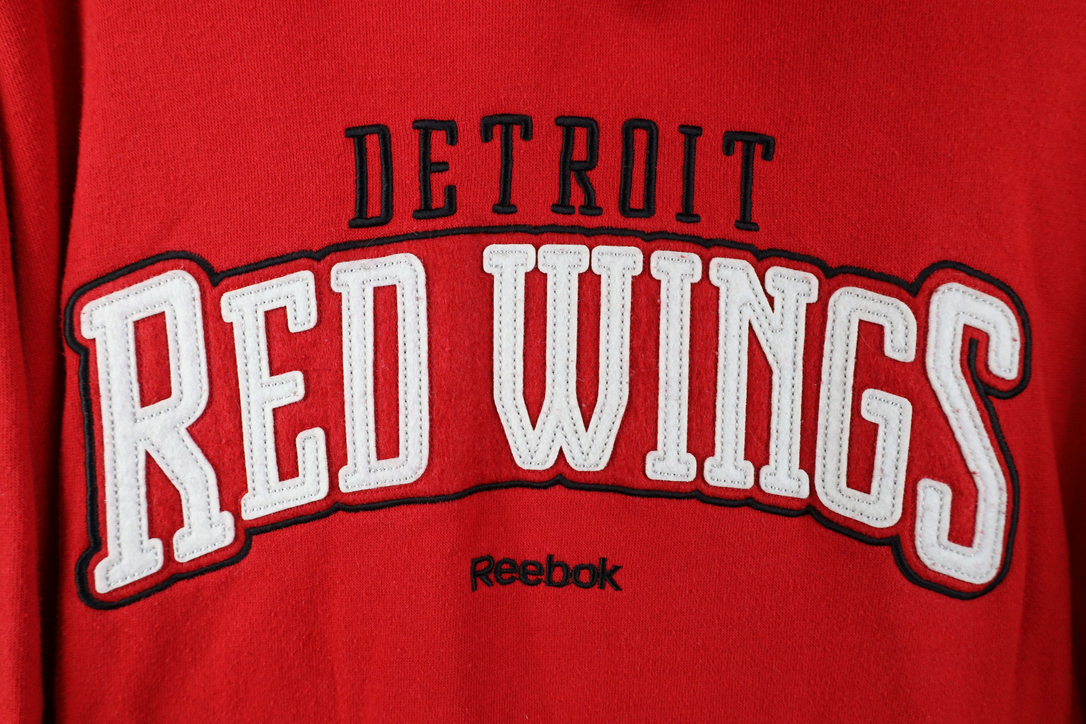 Reebok Vintage Reebok Detroit Red Wings Hockey Hoodie Sweatshirt Size US L / EU 52-54 / 3 - 4 Thumbnail