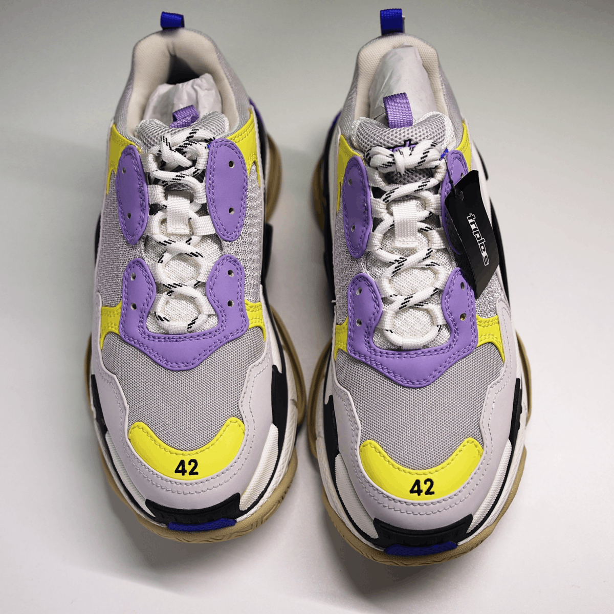 Balenciaga Balenciaga Womens Triple S Purple Yellow Size US 12 / IT 42 - 2 Thumbnail