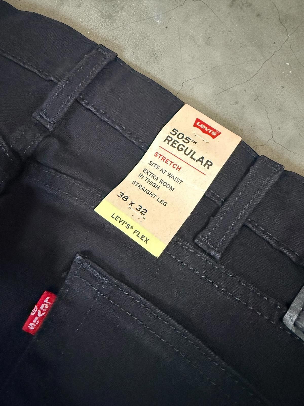 Levi's Levi's 505 Regular Stretch Black Jeans 38x32 Size US 38 / EU 54 - 3 Thumbnail