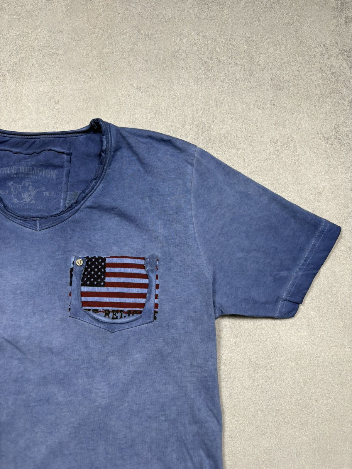 True Religion True Religion USA Flag Studded Tee Y2K Distressed Vintage Size US XL / EU 56 / 4 - 10 Thumbnail