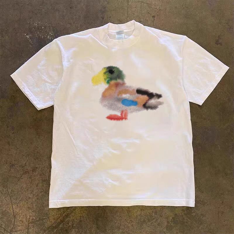 Japanese Brand White casual retro duck print t-shirt Size US M / EU 48-50 / 2 - 1 Thumbnail