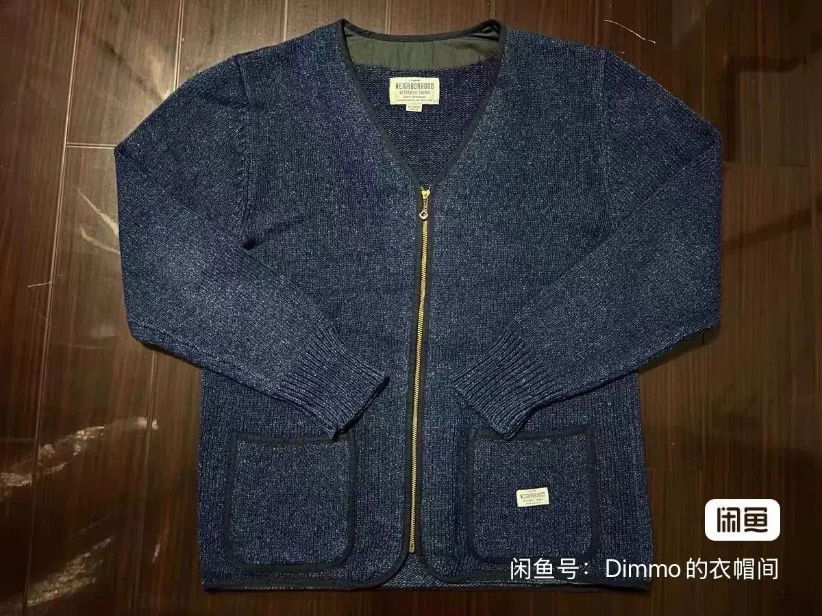 Neighborhood Neighborhood Indigo Knit Zip Cardigan. Size US XL / EU 56 / 4 - 1 Thumbnail