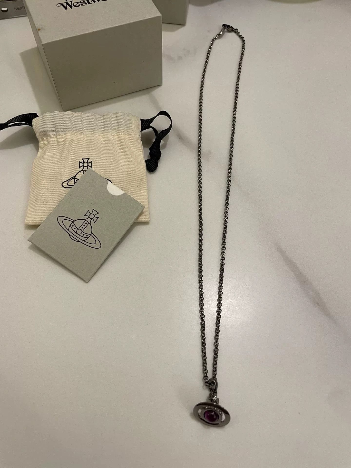 Vivienne Westwood Vivienne Westwood Purple Orb Saturn Necklace Size ONE SIZE - 1 Thumbnail