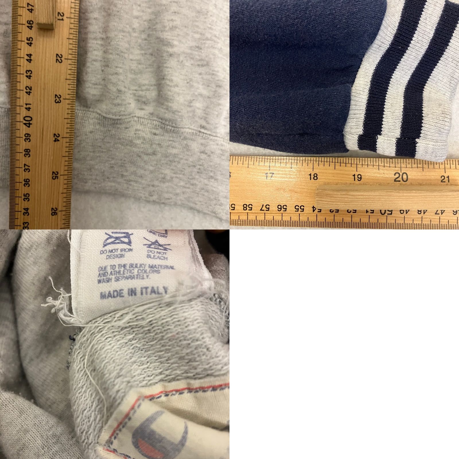 Champion Vintage Champion Hoodie XL Grey Navy Henley Logo Made In Italy 90s Size US XL / EU 56 / 4 - 8 Thumbnail