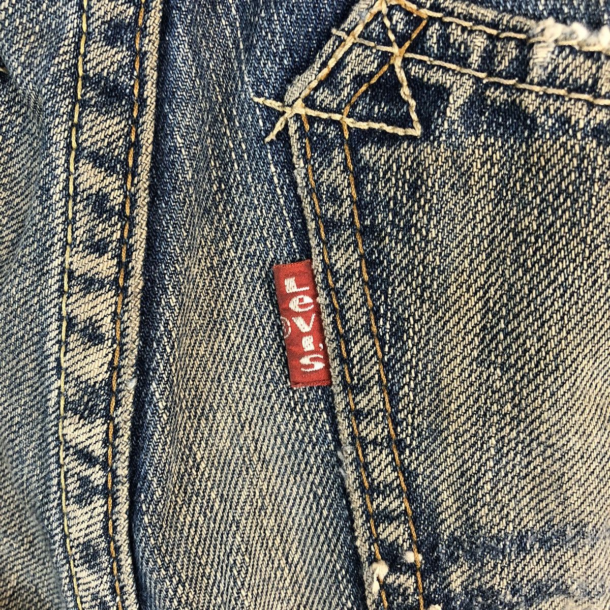 Levi's Levis 502 Blue faded ripped vintage jeans Denim Pants #A2608 Size US 33 - 23 Thumbnail