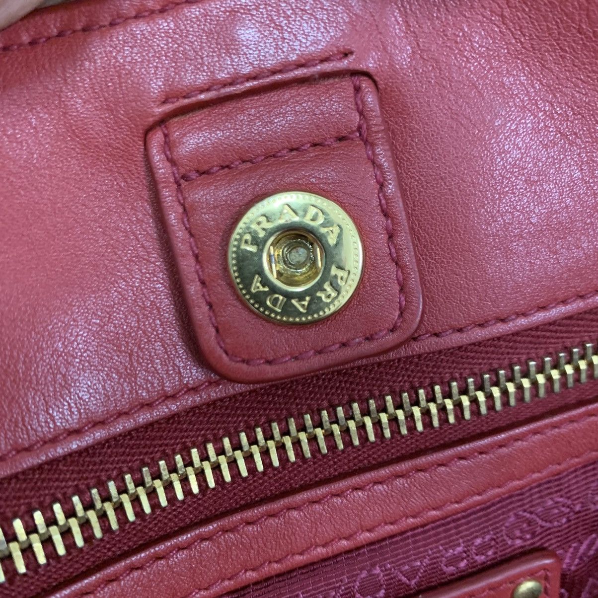 Prada Prada Red Leather Shoulder Bag Size ONE SIZE - 14 Thumbnail