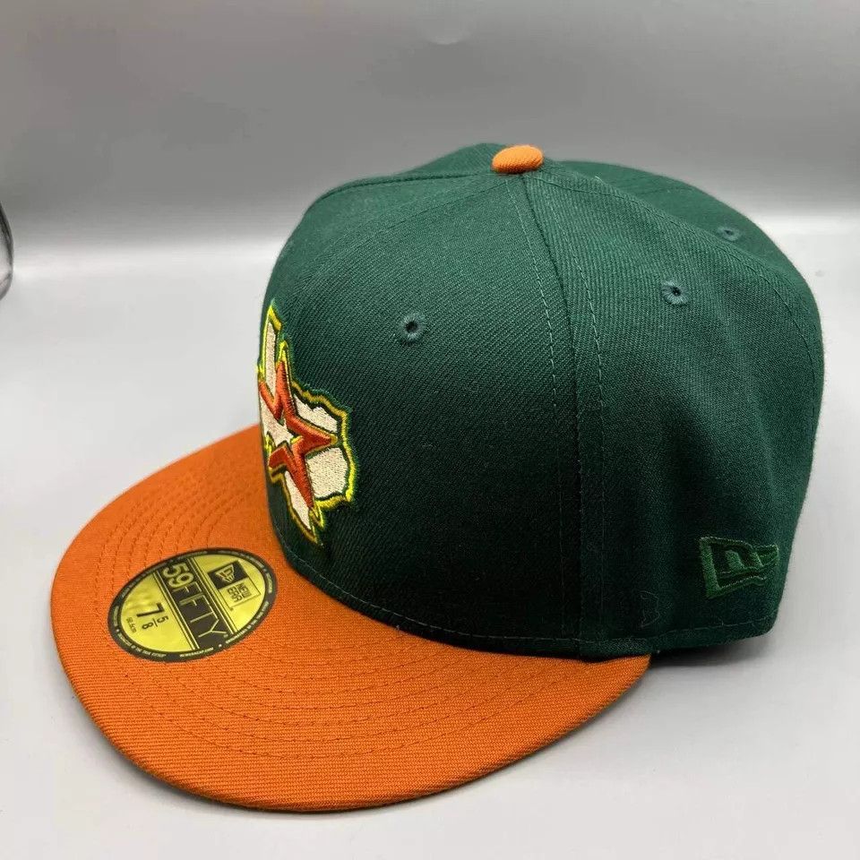 New Era Houston Astros Hat Men 7 5/8 59Fifty New Era MLB Fitted Cap Size ONE SIZE - 4 Thumbnail