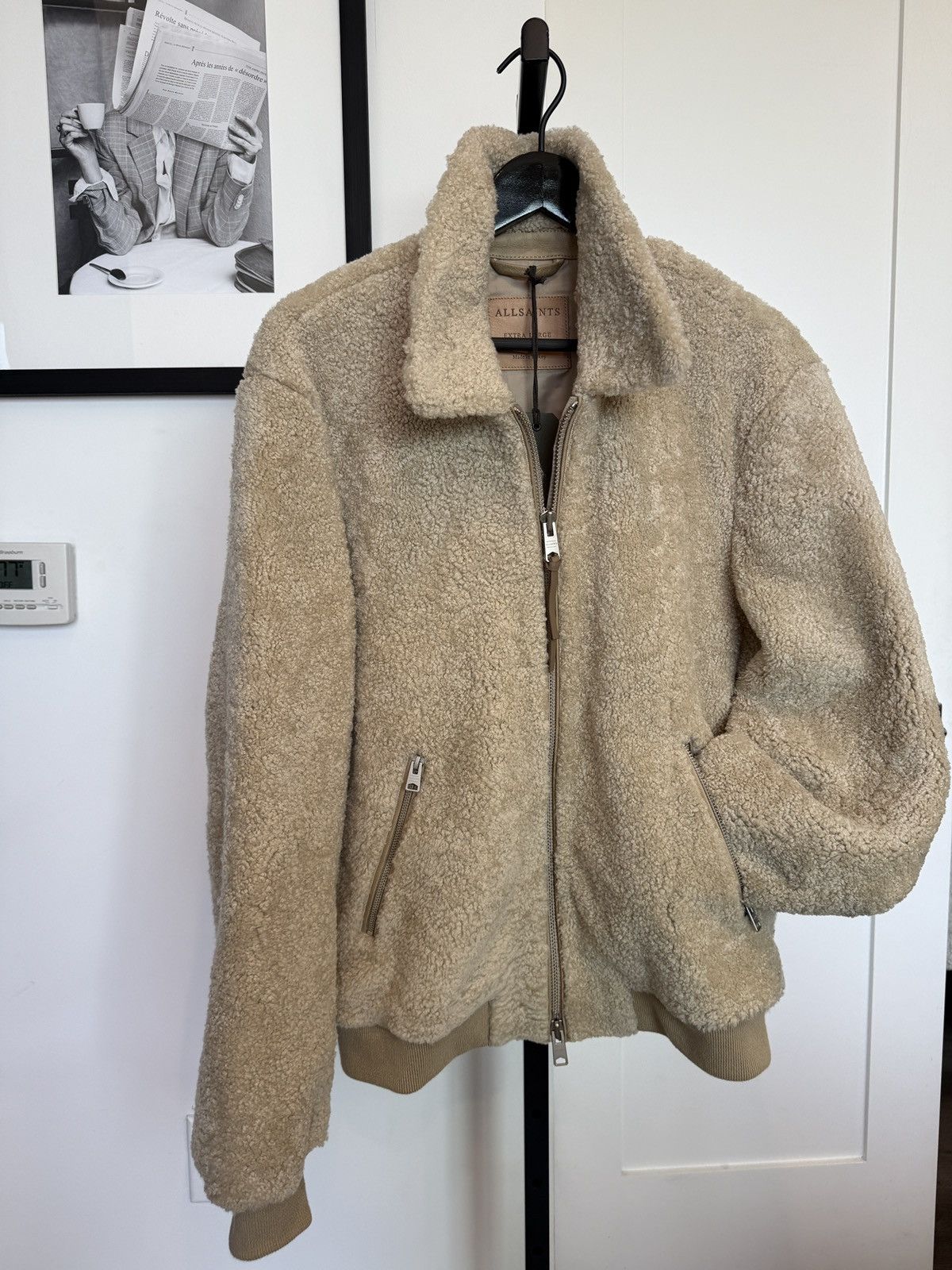 Allsaints ALLSaints Charlie Shearling Leather Bomber Jacket XL Size US XL / EU 56 / 4 - 3 Thumbnail