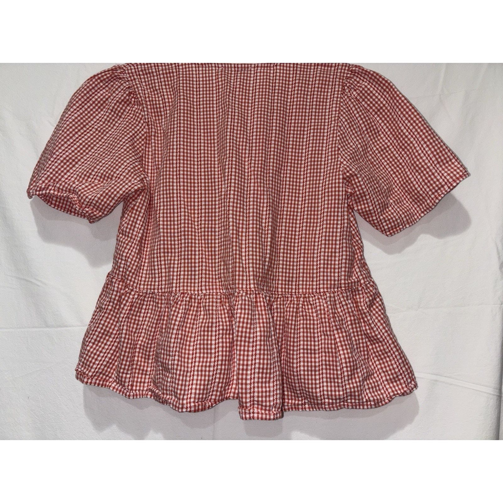 Madewell Madewell Women’s Top Red White Plaid Medium Size M / US 6-8 / IT 42-44 - 6 Thumbnail