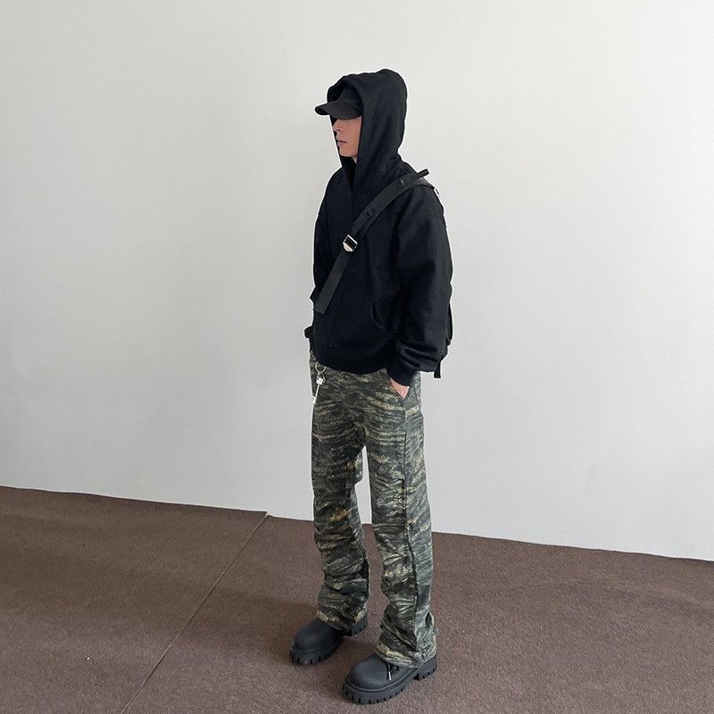 Japanese Brand Army Green Camo Graphic Stack Pants Size US 30 / EU 46 - 3 Thumbnail