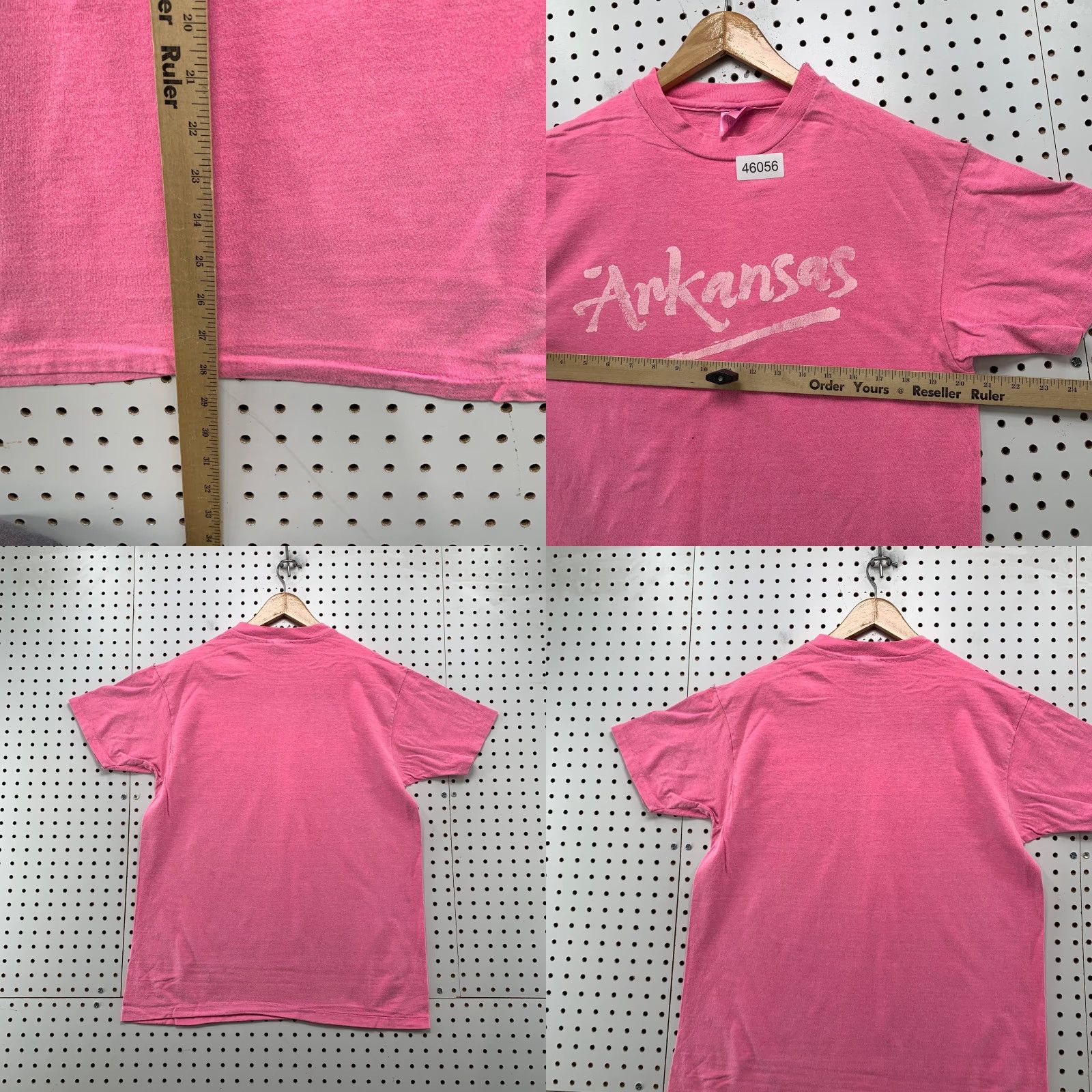 Hanes VINTAGE Arkansas Hanes Beefy-T Shirt Mens L Pink USA 80s 1990s Short Sleeve Crew Neck Cotton Graphic Print Size US L / EU 52-54 / 3 - 8 Thumbnail