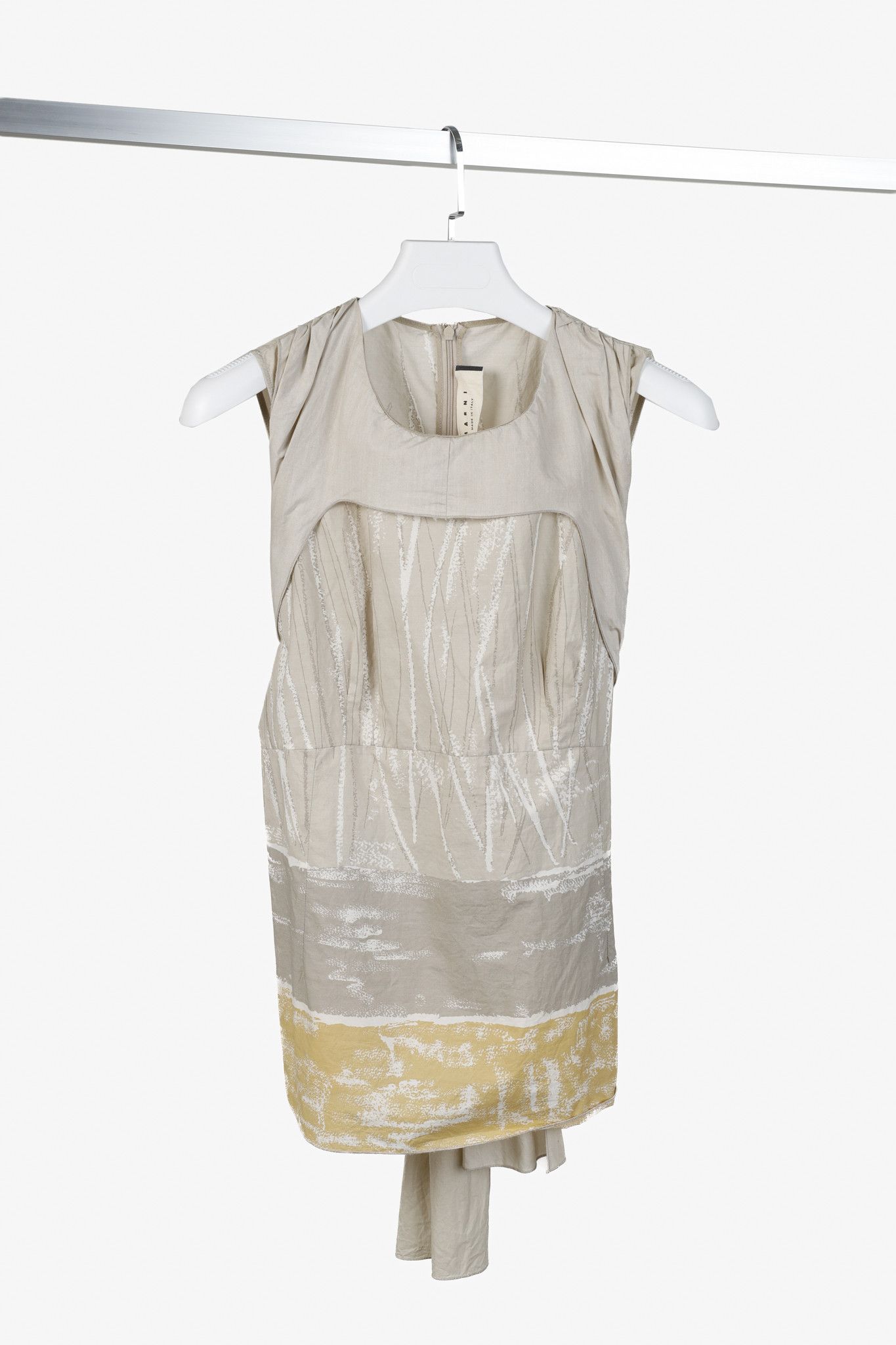 Marni Marni Beige Ochre Yellow Print Tie-Back Blouse Size M / US 6-8 / IT 42-44 - 1 Thumbnail