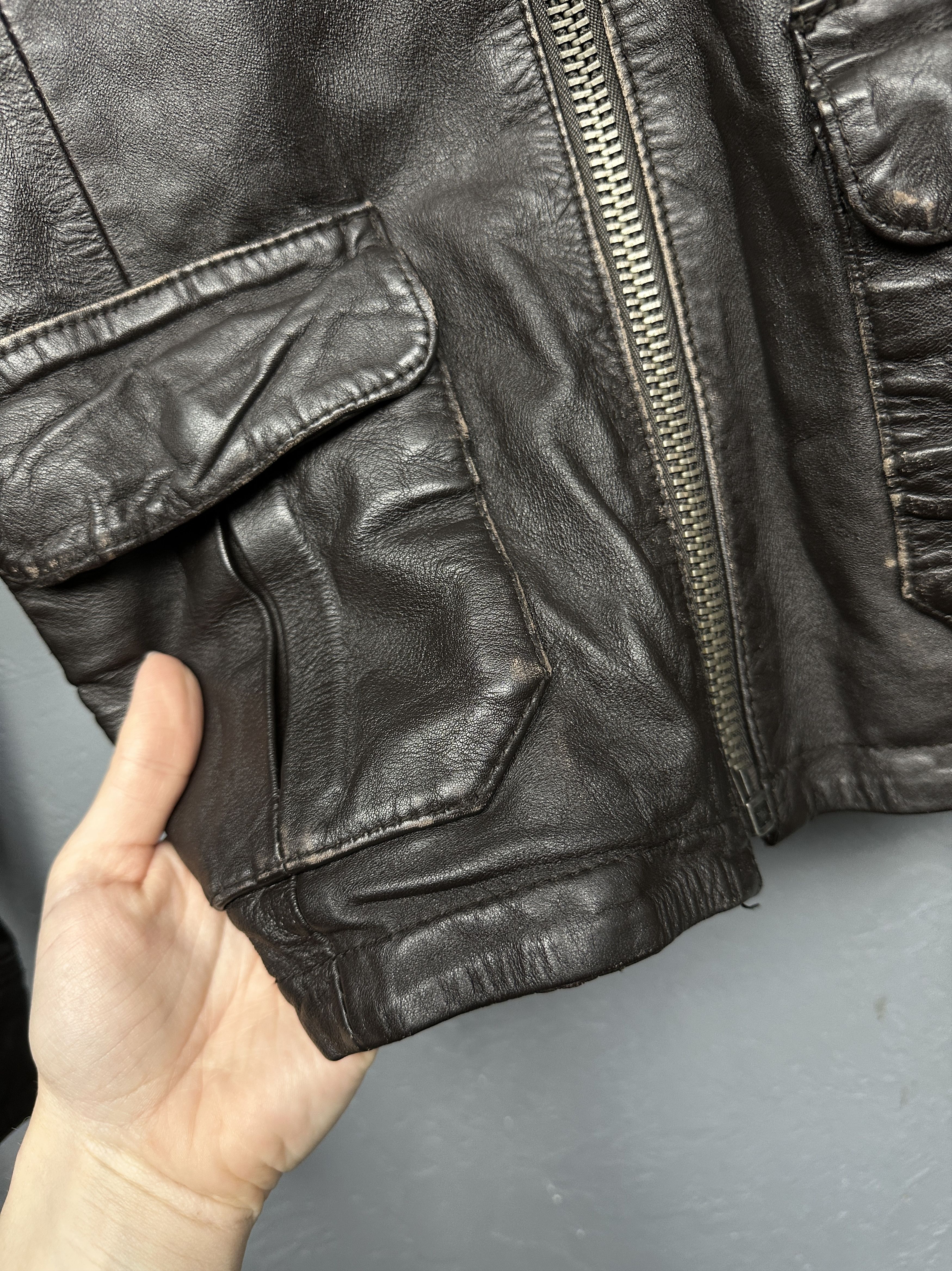 Superdry Superdry Mens Genuine Leather Biker Jacket Size US L / EU 52-54 / 3 - 10 Thumbnail