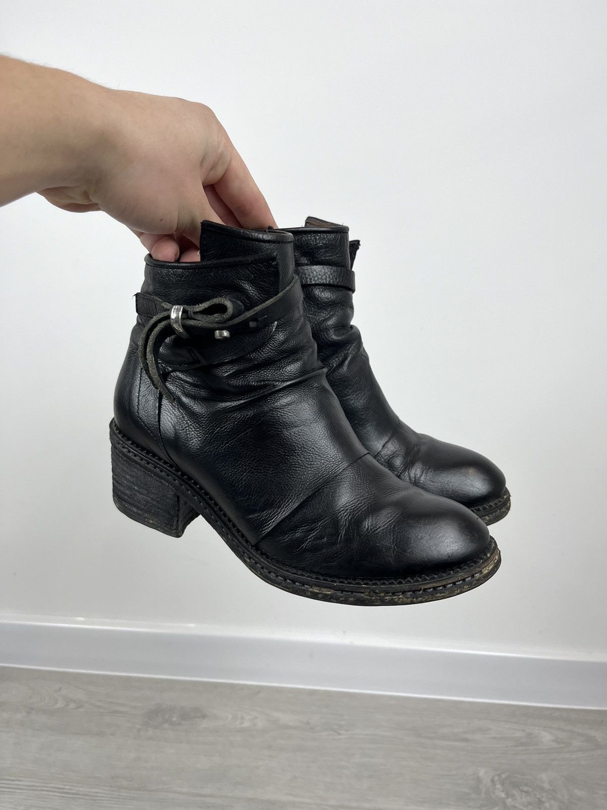 A.S.98 × Leather Airsteps A.S. 98 Black Leather Heel Zip Avante Garde Boots Size US 7 / IT 37 - 3 Thumbnail