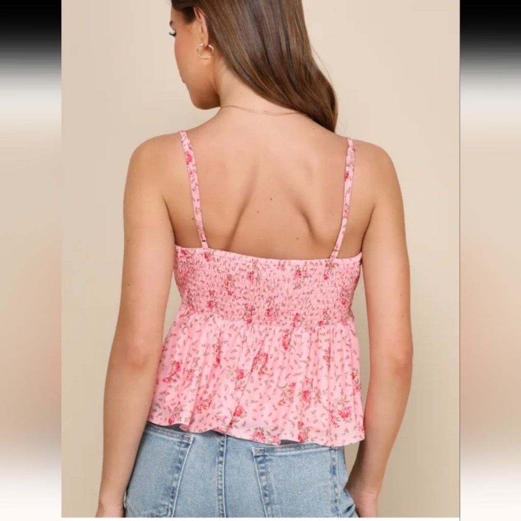 Lulus Lulu's Floral Pink Women's Top size XS Size XS / US 0-2 / IT 36-38 - 6 Thumbnail