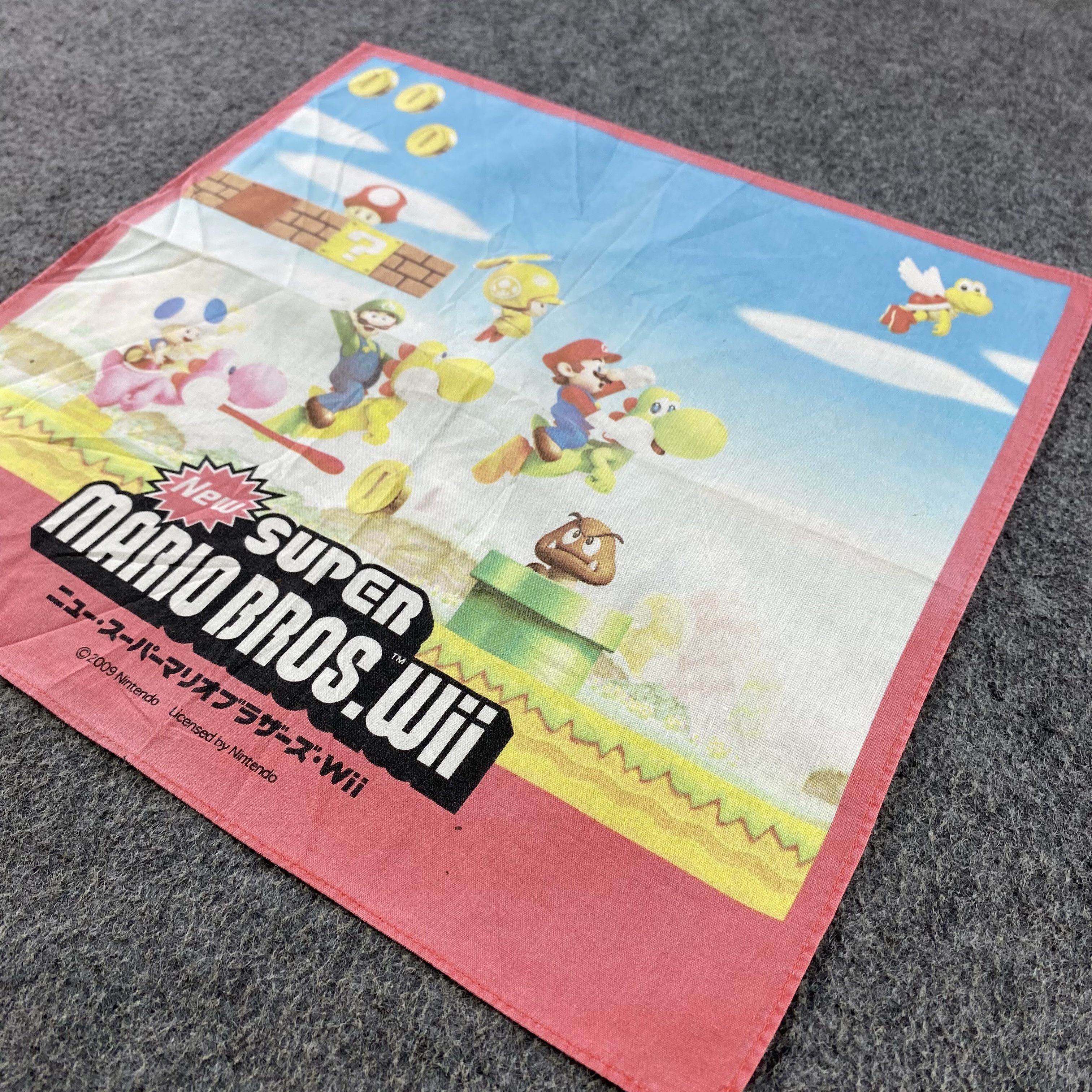 Vintage Super Mario Bros Handkerchief/Neckerchief/Bandana HC907 Size ONE SIZE - 2 Thumbnail