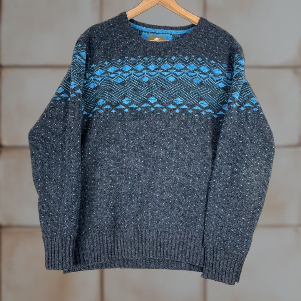Timberland VINTAGE: No Timberland Sweater Mens Medium Gray Blue Fair Isle Lambswool Crewneck Size US M / EU 48-50 / 2 - 1 Thumbnail