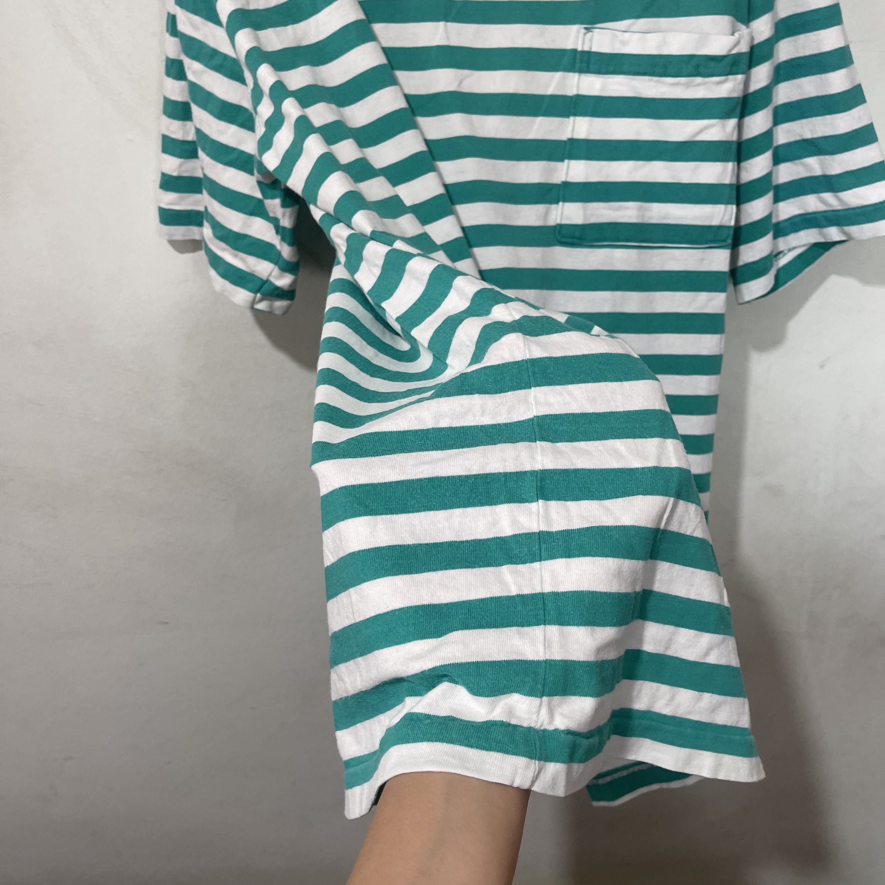 Vintage Vintage 90s Striped Pocket T-Shirt Size US XL / EU 56 / 4 - 4 Thumbnail