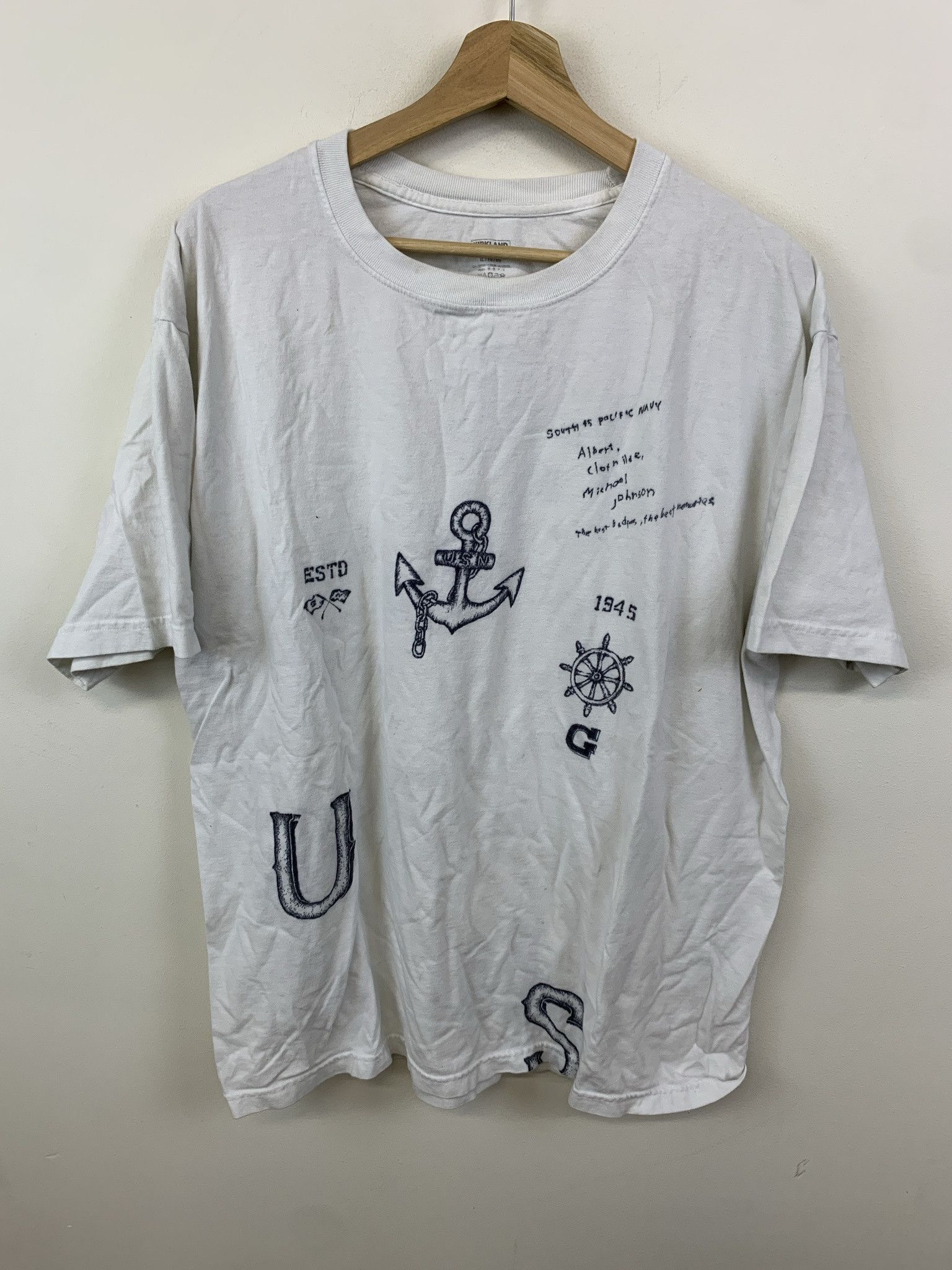 Vintage US Navy Custom Art Tee Shirt USN Anchor Print Tee Size XL Size US XL / EU 56 / 4 - 1 Thumbnail