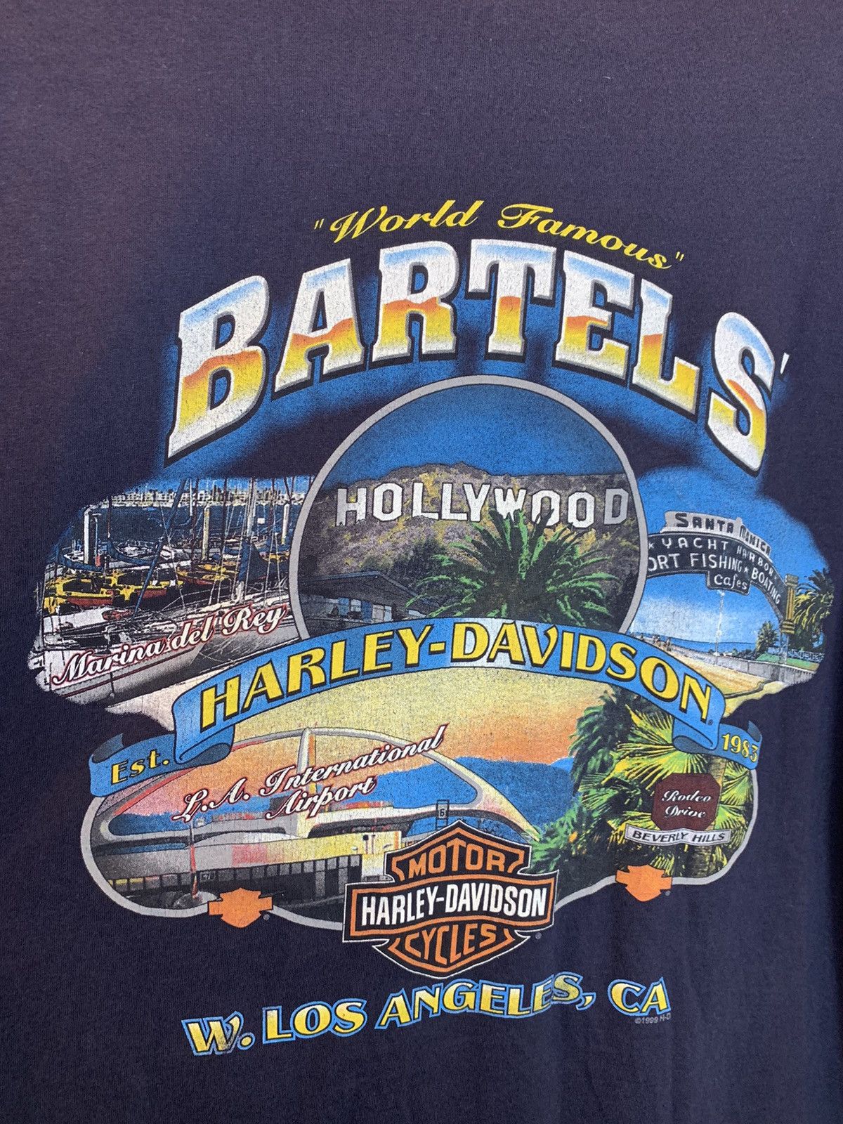 Harley Davidson *RARE* Vintage 90’s Harley Davidson Flame Hollywood T-Shirt Size US XL / EU 56 / 4 - 4 Thumbnail