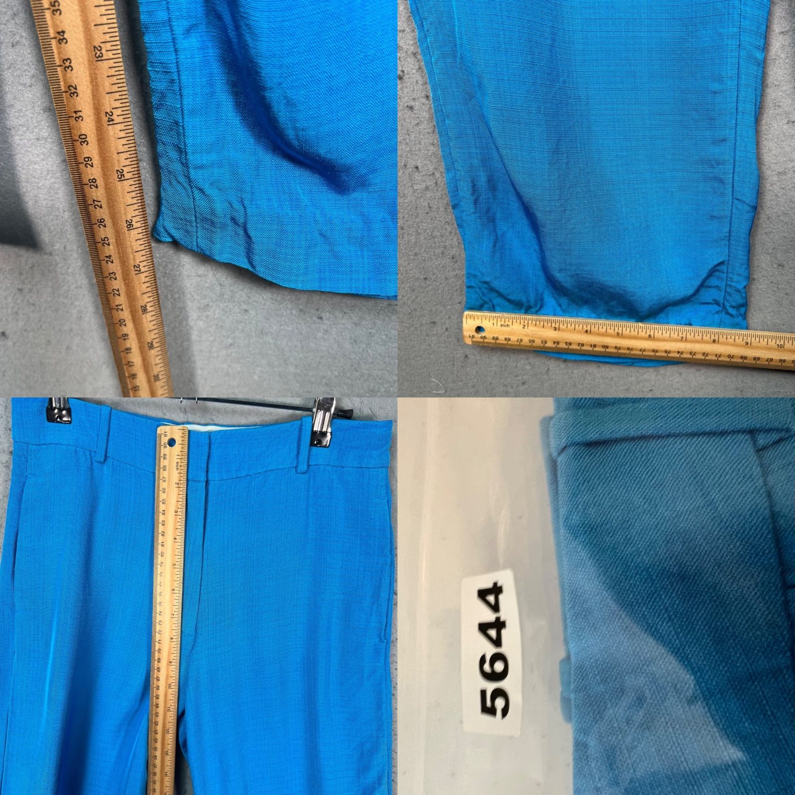CO CO Womens 0 Blue Wide-Leg Pants 100% Viscose Dress Pants Flat Front Pockets Summer Spring Fall Womens Size 25" / US 0 / IT 36 - 8 Thumbnail