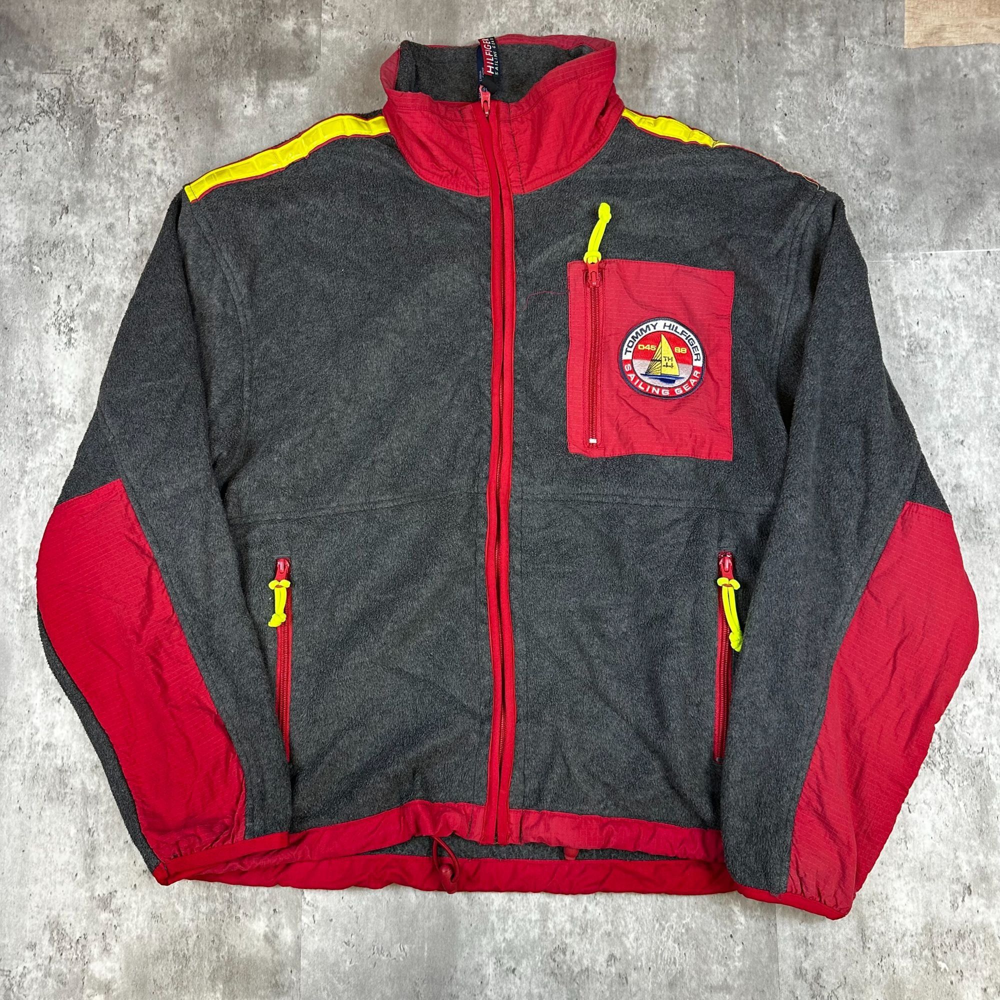 Tommy Hilfiger Tommy Hilfiger Mens Outdoor Fleece Jacket Gray/Red Size L Size US L / EU 52-54 / 3 - 1 Thumbnail