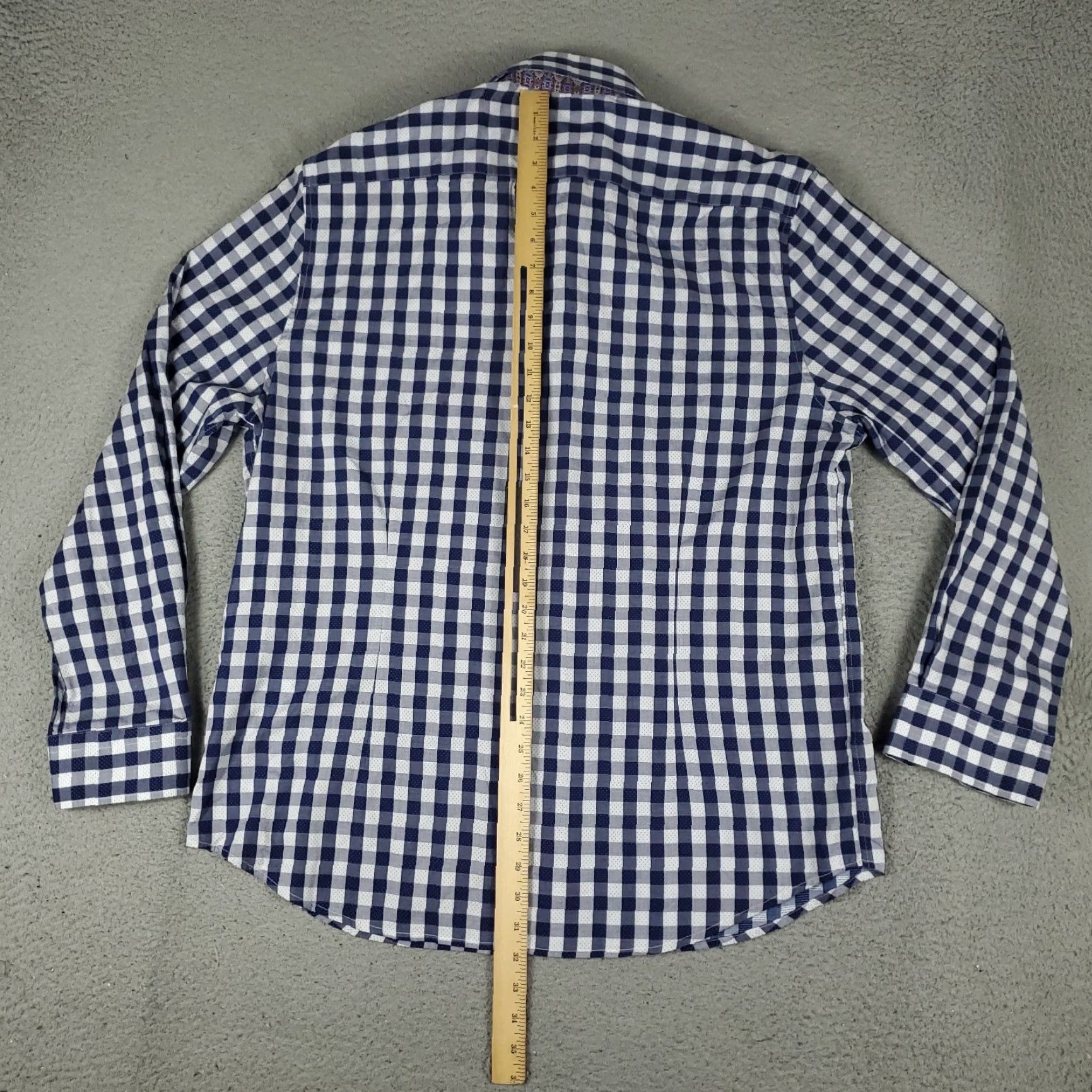 Robert Graham Robert Graham Shirt Mens XL Blue Check Tailored Fit Button-Up Long Sleeve Size US XL / EU 56 / 4 - 3 Thumbnail