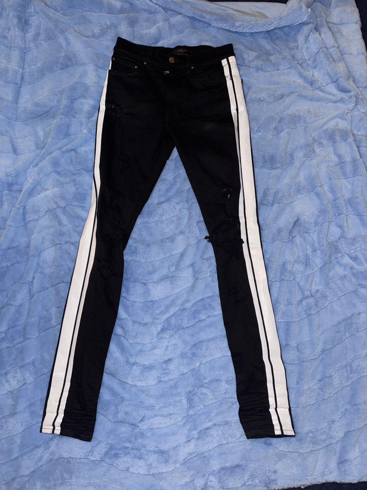 Amiri Amiri Black Striped Jeans Size US 28 / EU 44 - 1 Thumbnail