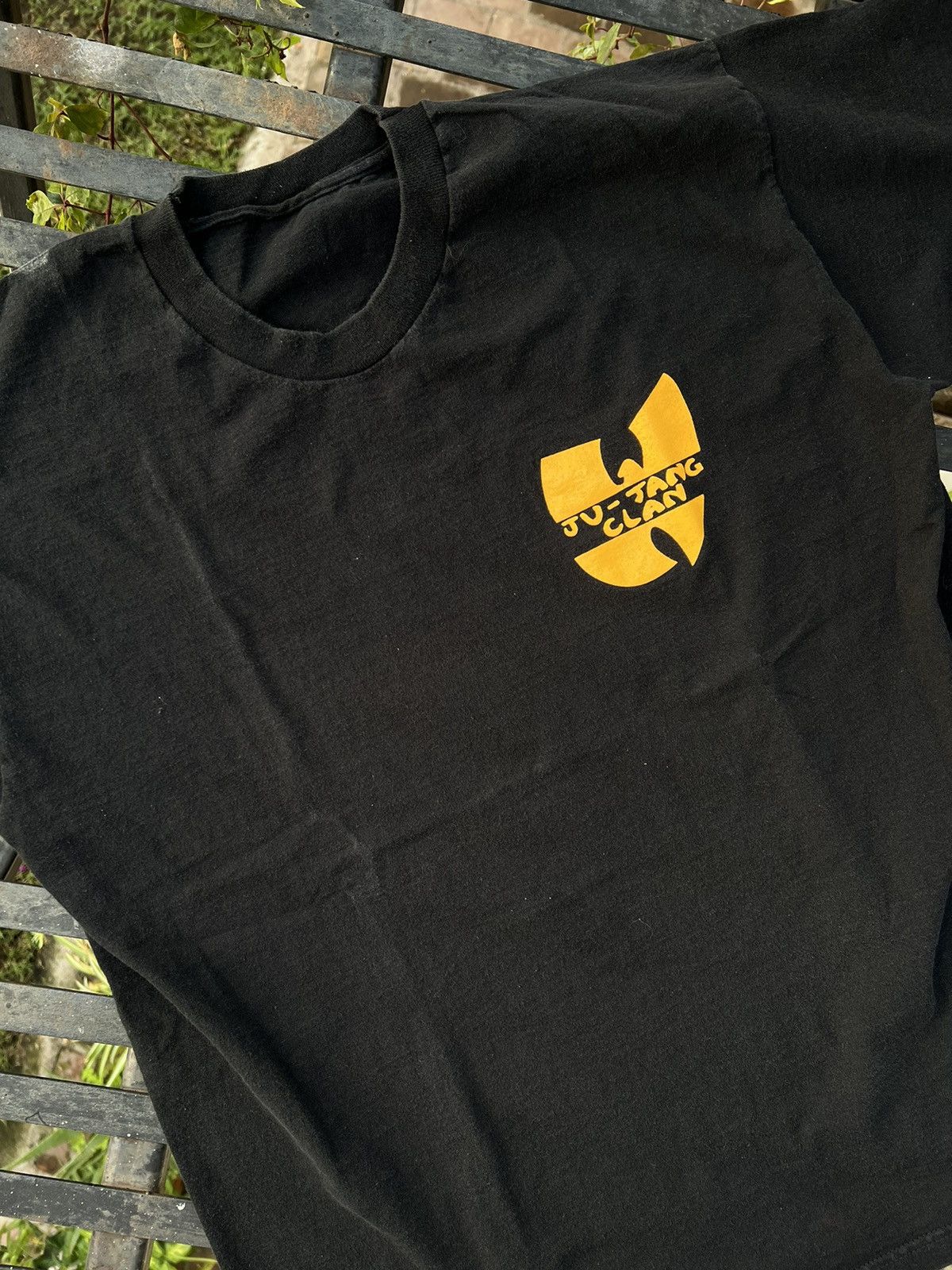 image of 1990X Clothing x Rap Tees 1999 Wu Tang Clan Humor Parody Tee in Black, Men's (Size XL)