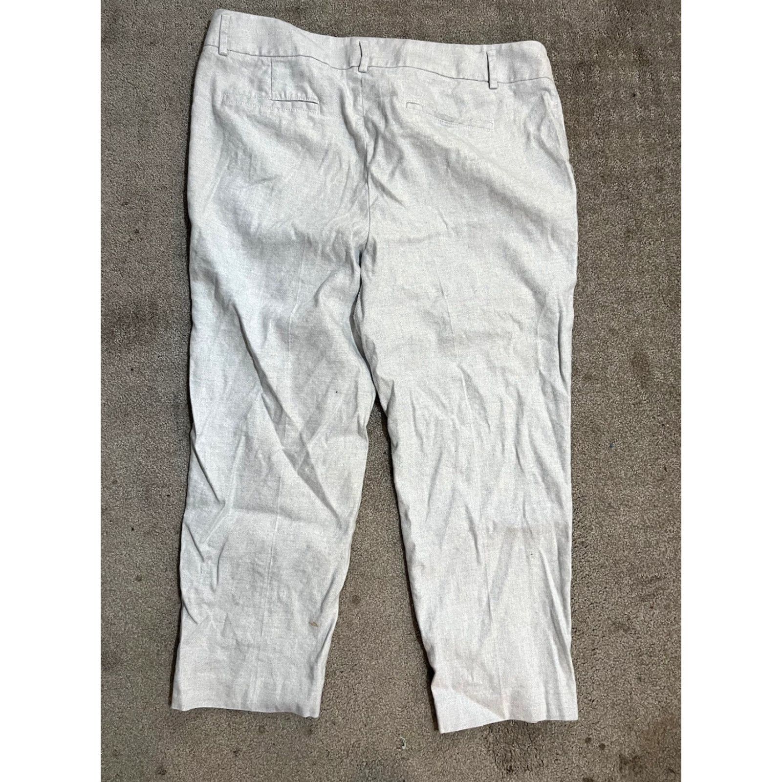 Ann Taylor VINTAGE Ann Taylor LOFT Linen Blend Pants Women’s 16 Gray Cropped Wide-Leg Adult Women Size 38" / US 16 / IT 52 - 3 Thumbnail